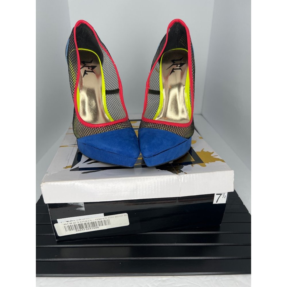 LFL Multicolor Stiletto Pumps LFL Super Fun Mesh Womens Size 7.5 Vegas Shoes